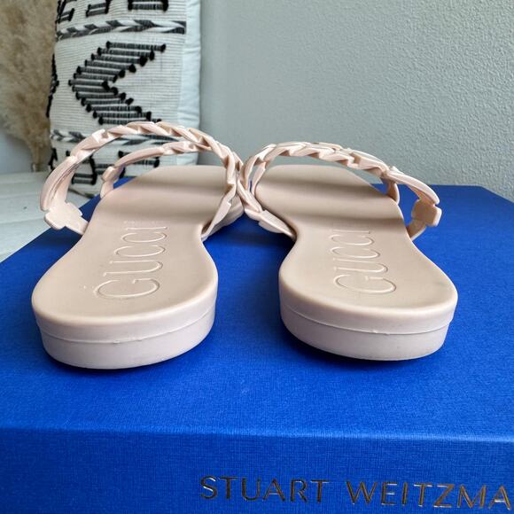 Gucci Blush Pink Jelly Chain Rubber Double Strap Slide Sandals Size 37 EU - Picture 8 of 13